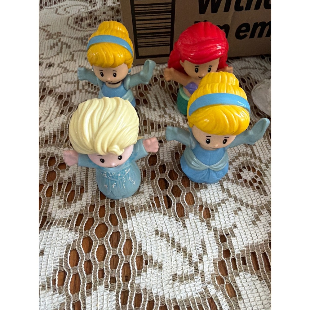 Fisher Price Little People Disney Princess Frozen Elsa Ariel Cinderella Lot of 4